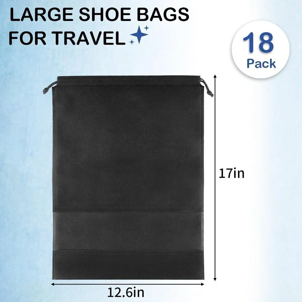 18 Pack Shoe Bags for Travel, Large Travel Shoe Bags for Packing with Clear Wind - Picture 2 of 7